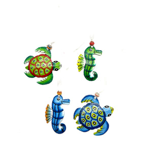 Turtle and Seahorse Ornament Set