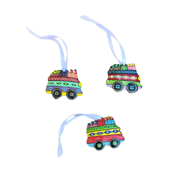 Set Of 3 Bus TAPTAP Ornaments