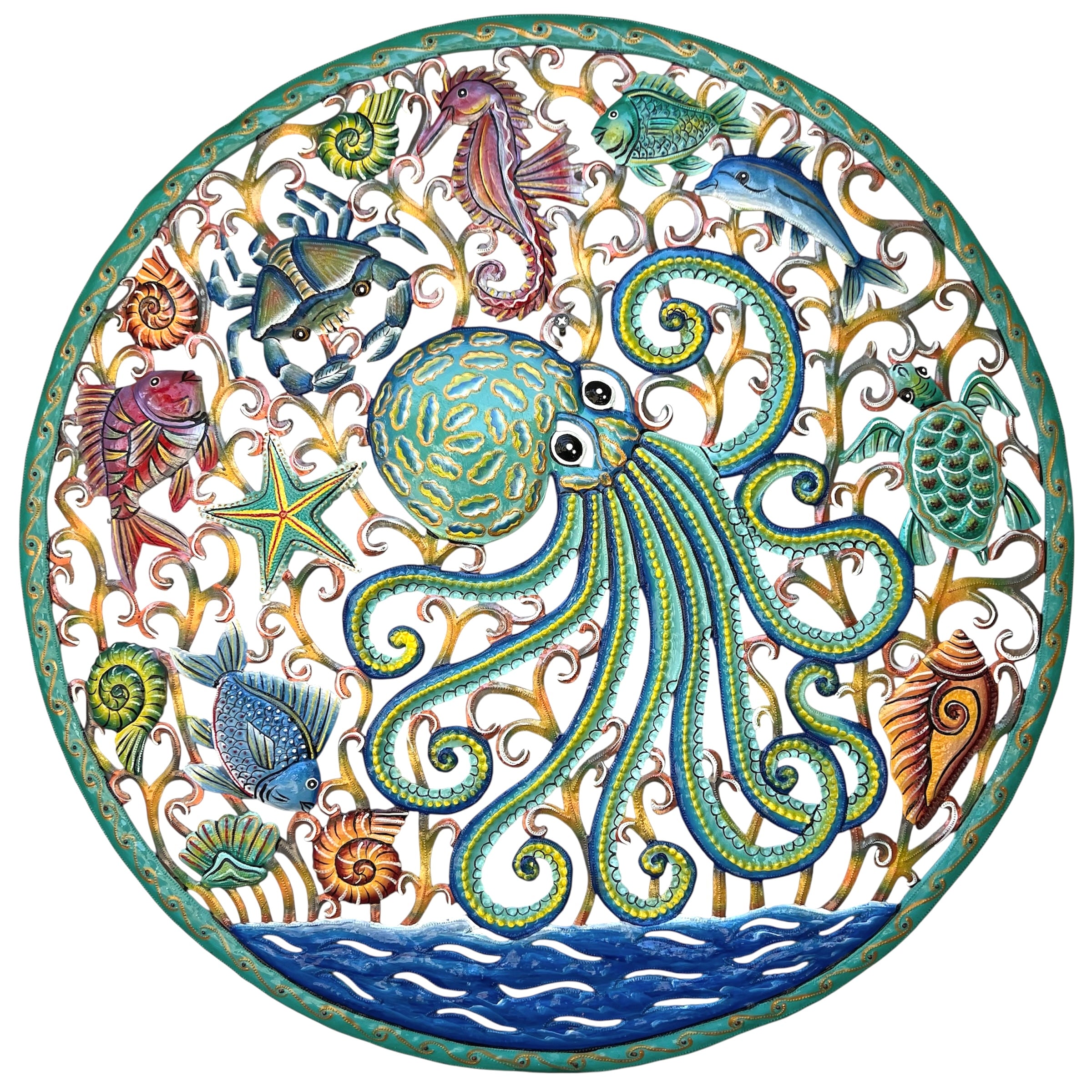 Colbert- Jumbo Circle Turquoise Octopus