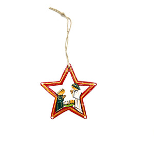 Red Star Nativity Ornament