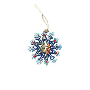 Snowflake Nativity Ornament- Blue