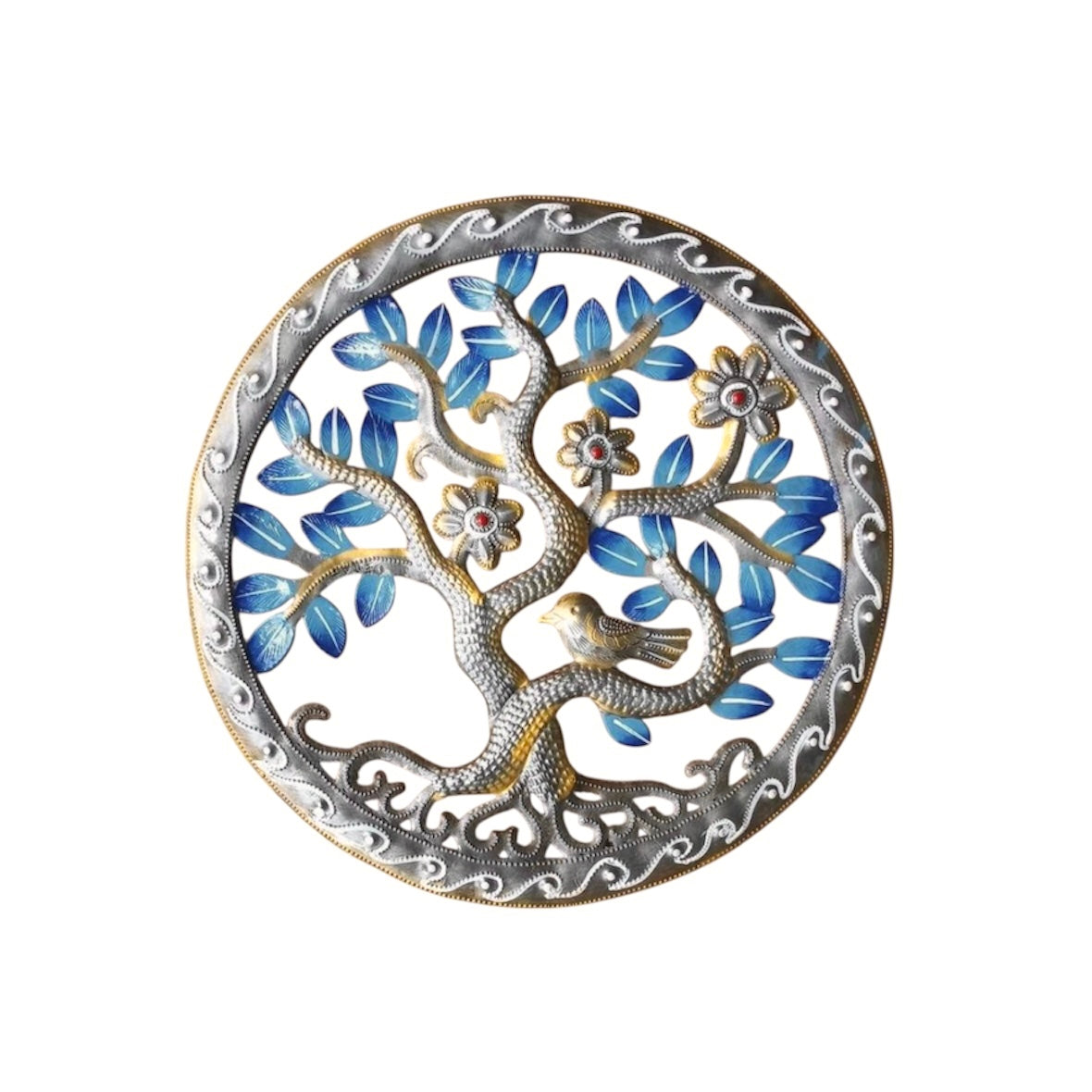 Derat- Small Blue Leaf Circle Tree