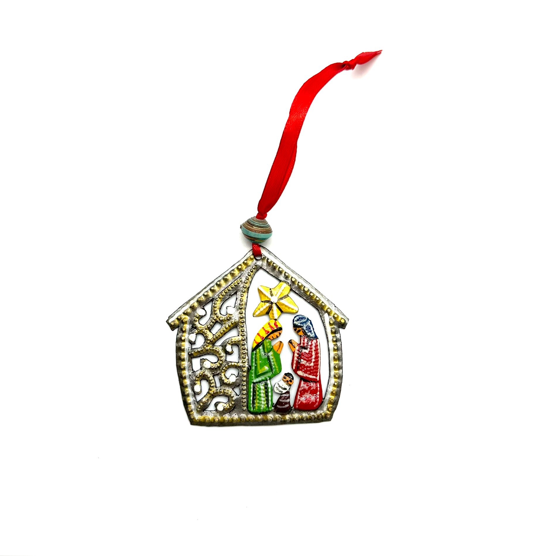 Painted House Nativity Ornament