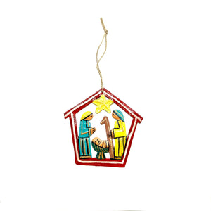 Red House Nativity Ornament