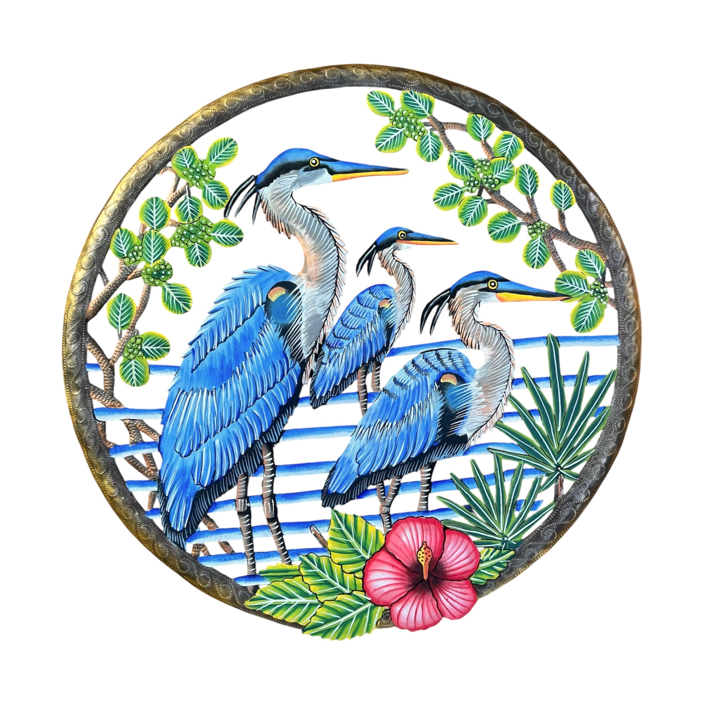 Dyvenson- Large Three Blue Heron