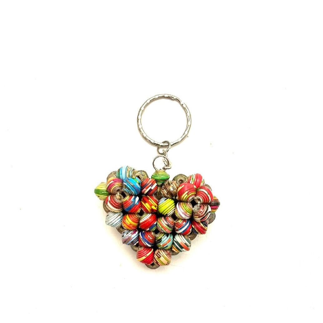Cereal Box Bead Keychain- Heart