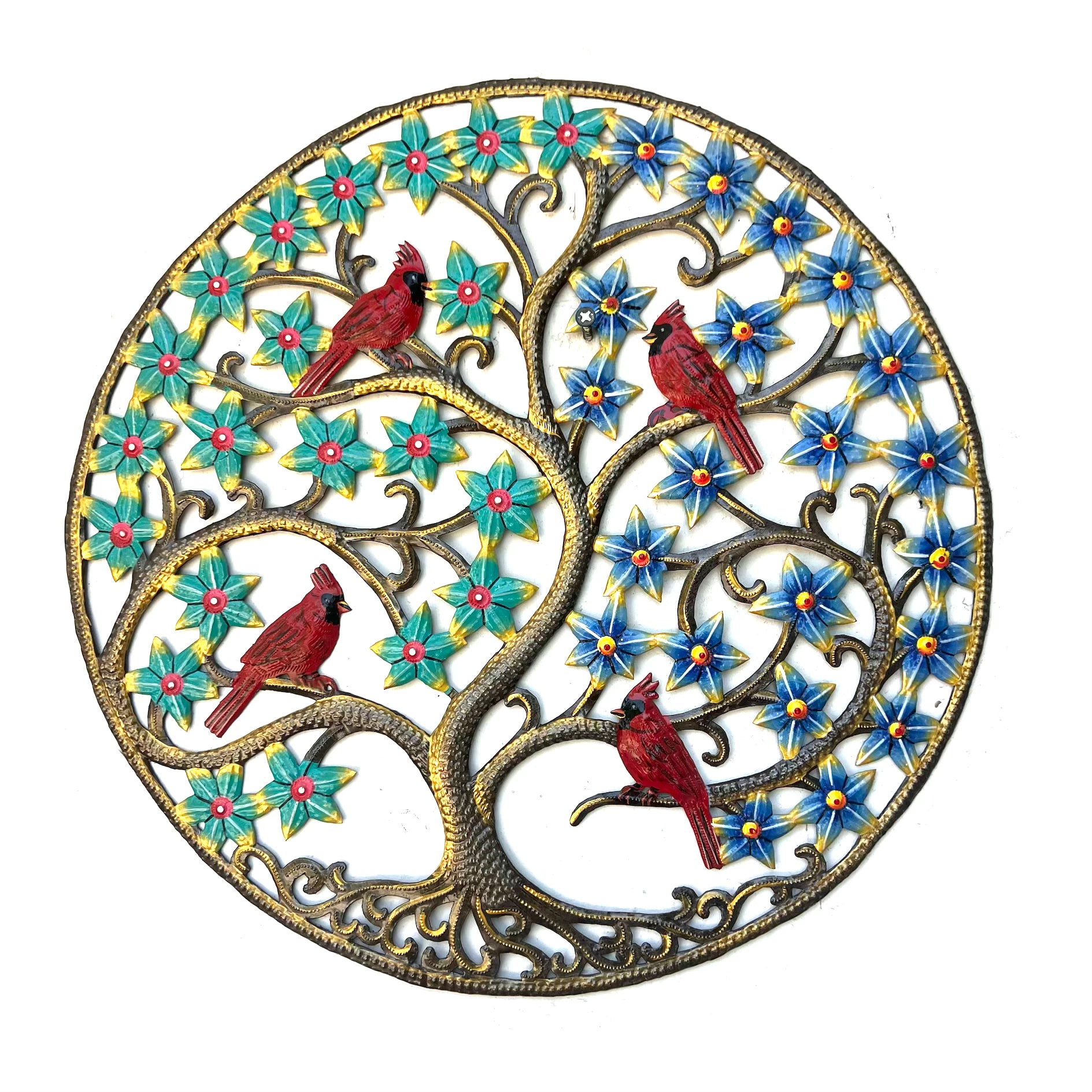 Roodlet Blue & Turquoise Cardinal Tree in Bloom