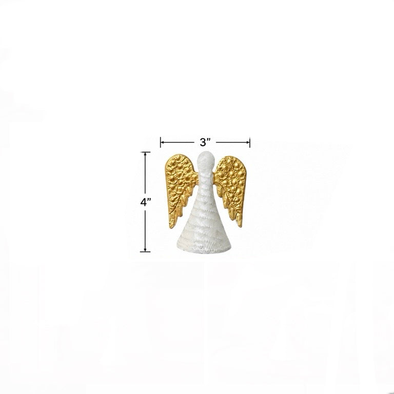 Small White And Gold Standing Angel