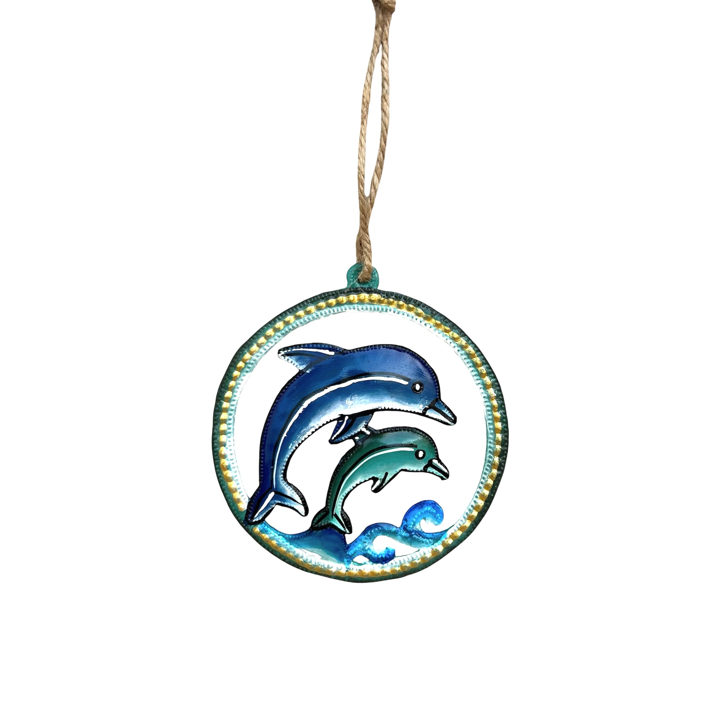 Lucson- Jumping Mom & Baby Dolphin Ornament