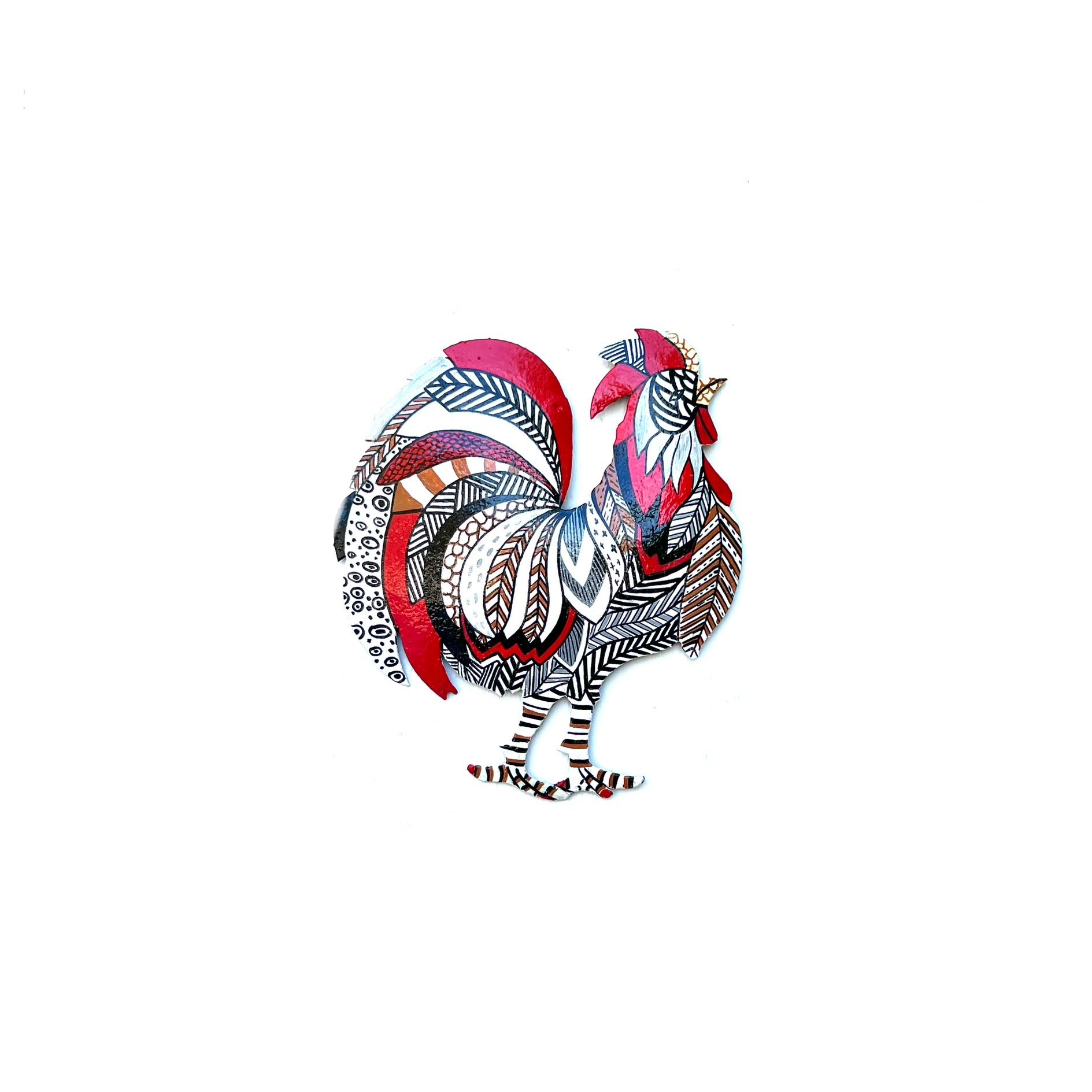 Small Painted Rooster