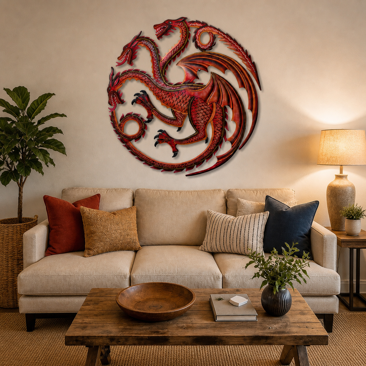 Dieudonne- Red Jumbo Three Head Dragon