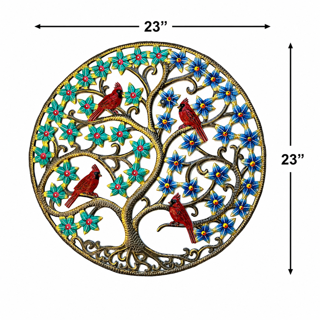 Roodlet Blue & Turquoise Cardinal Tree in Bloom