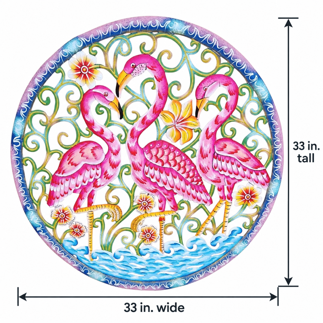 Woodnet- Jumbo Circle Three Flamingo