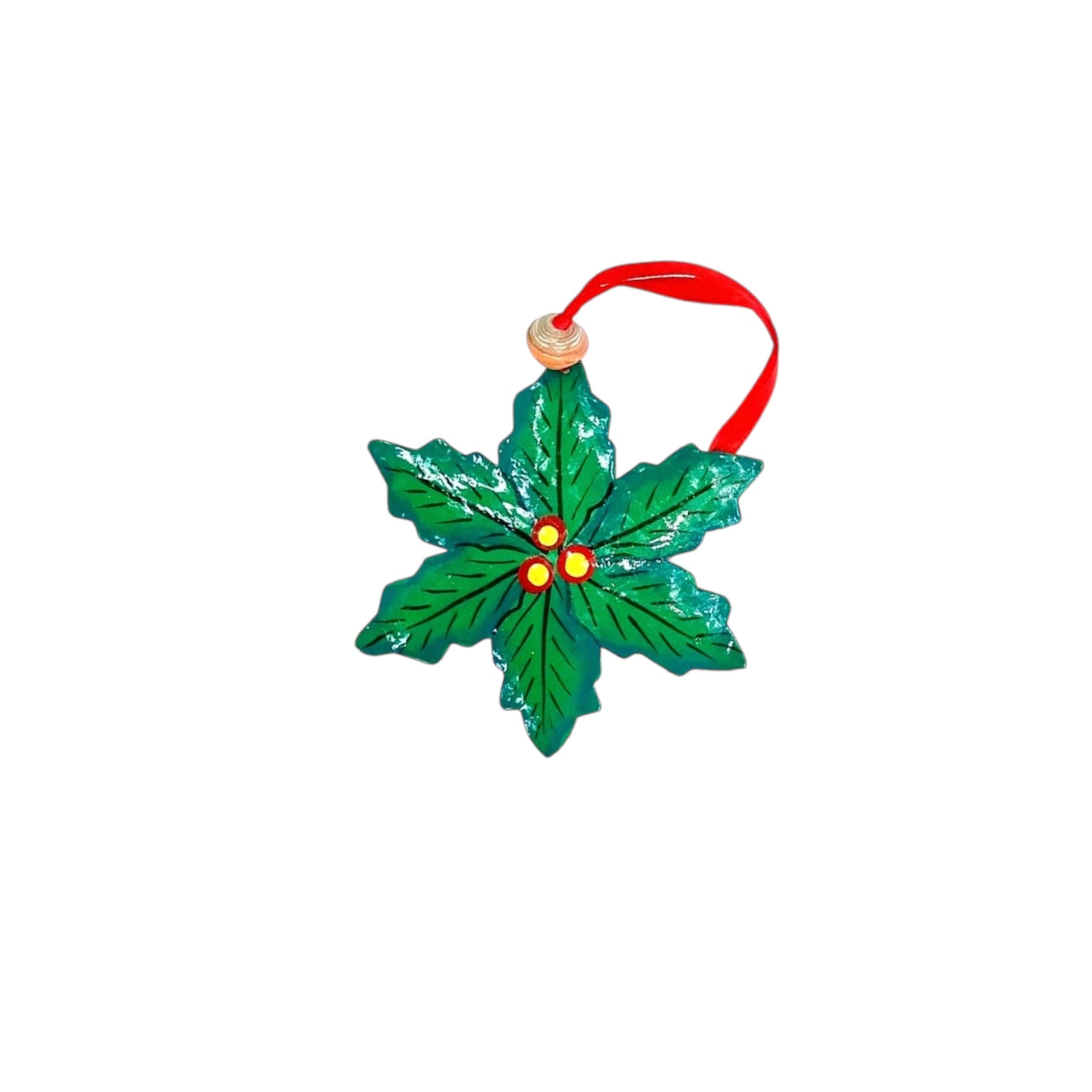 Holly Berry Green Ornament