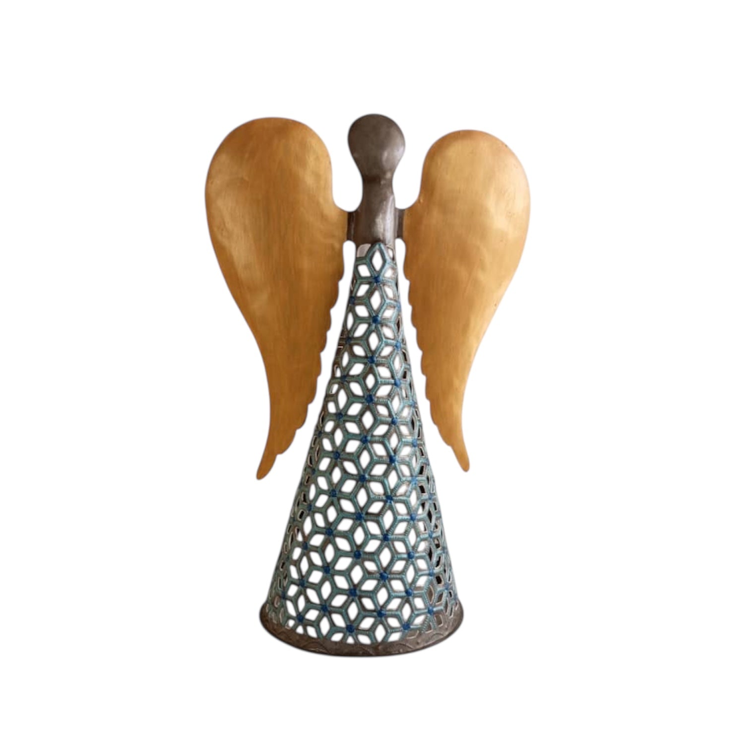 Kensly Standing Angel- Turquoise & Gold