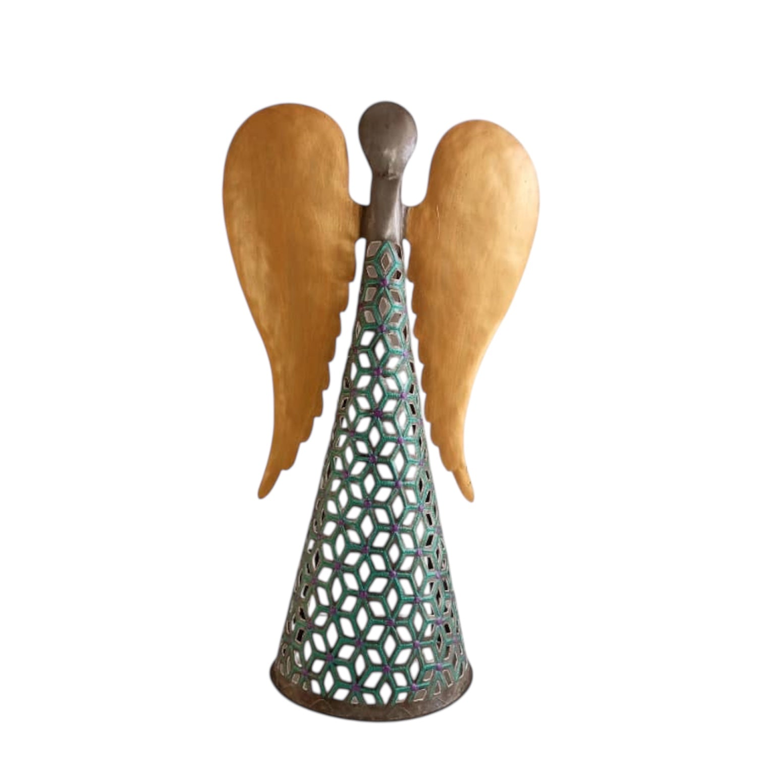 Kensly Standing Angel- Green & Gold