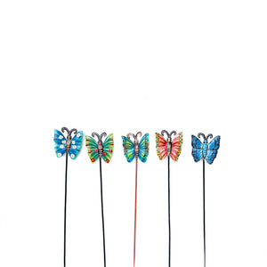Set Of 5 Colorful Butterfly Garden Stake