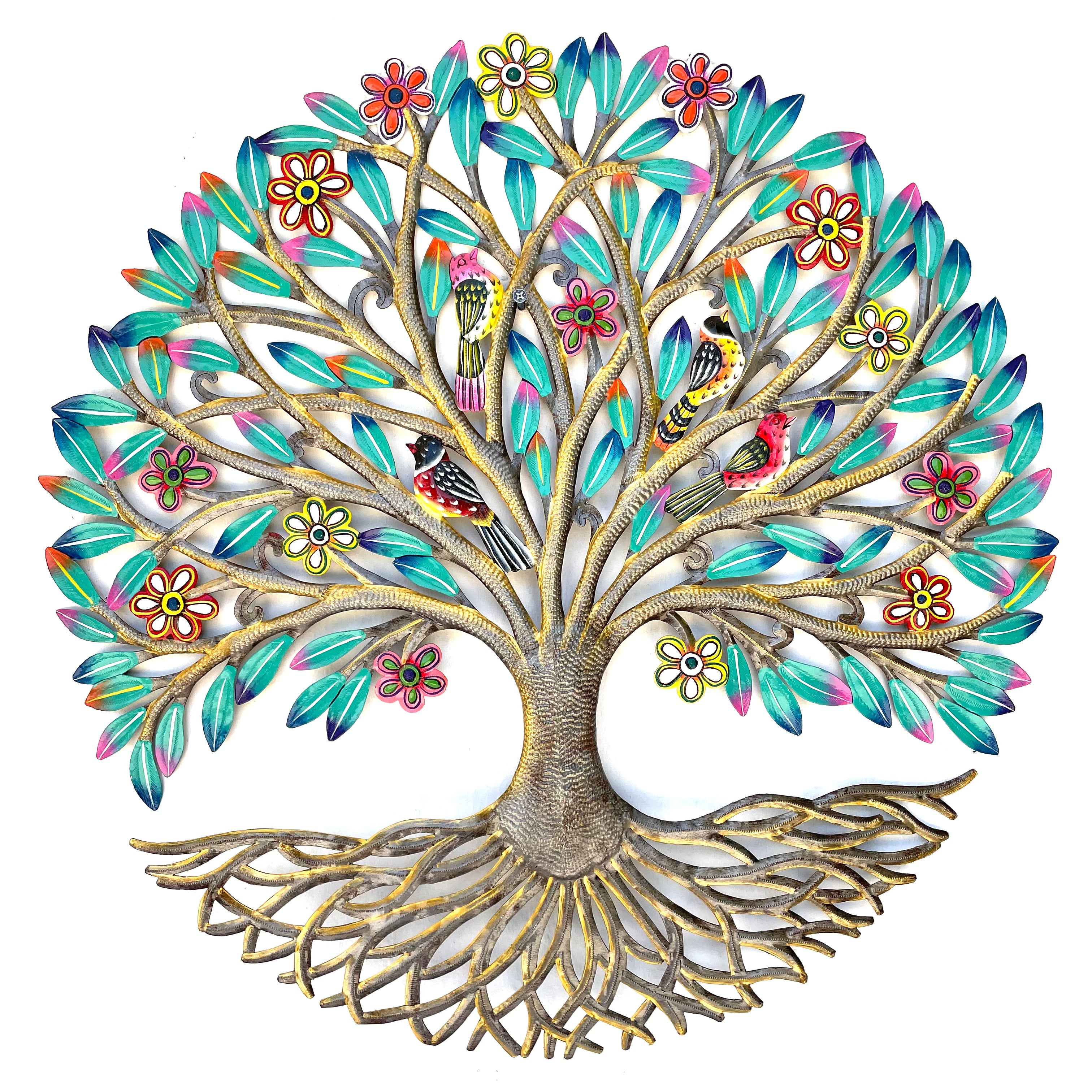 Jumbo Turquoise Tree with Birds