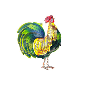 Green And Yellow Rooster