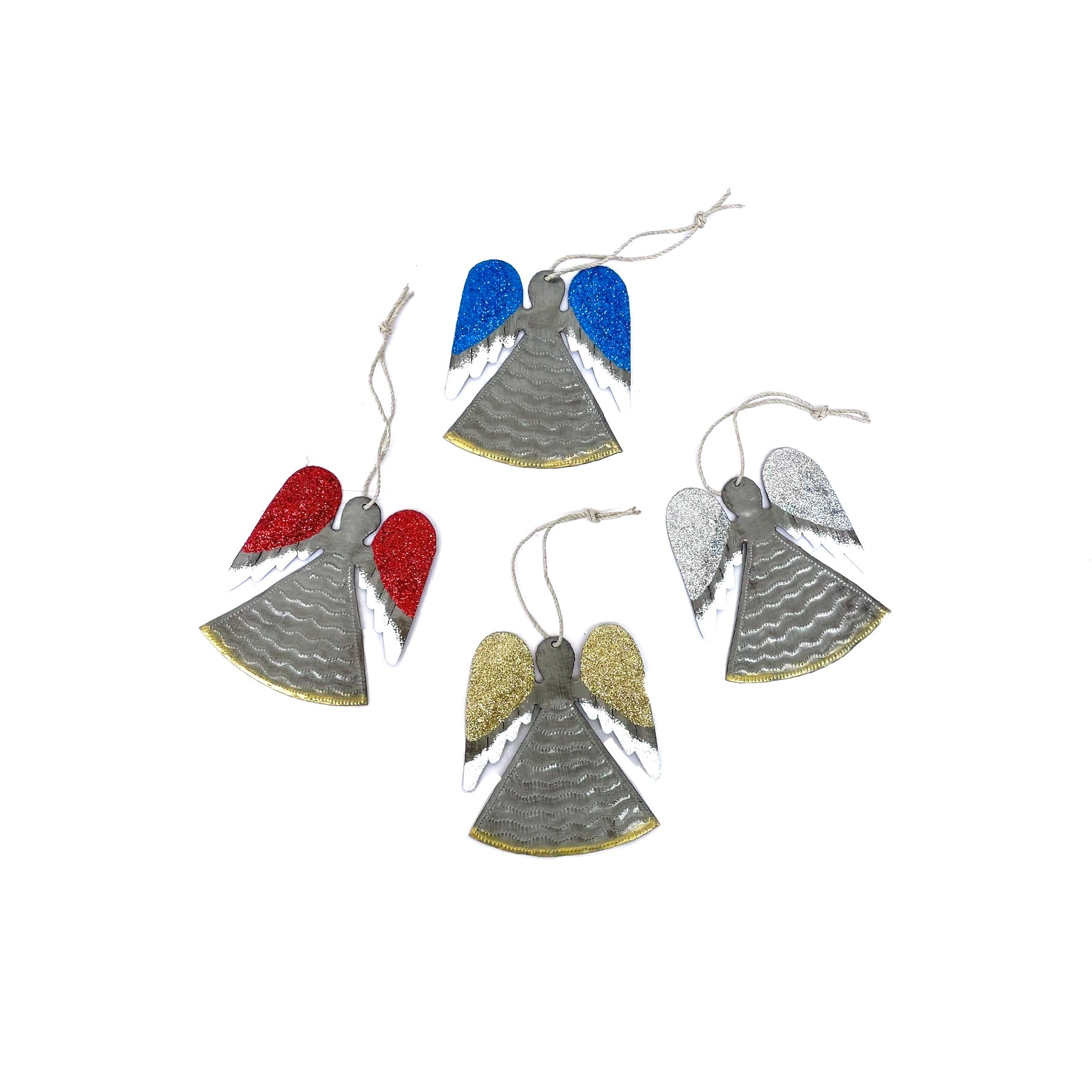 Set of 4 Glitter Flat Angel #1