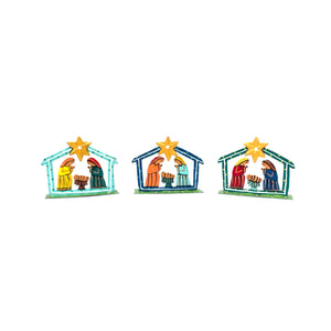 Set Of 3 Cute Colorful  Nativities