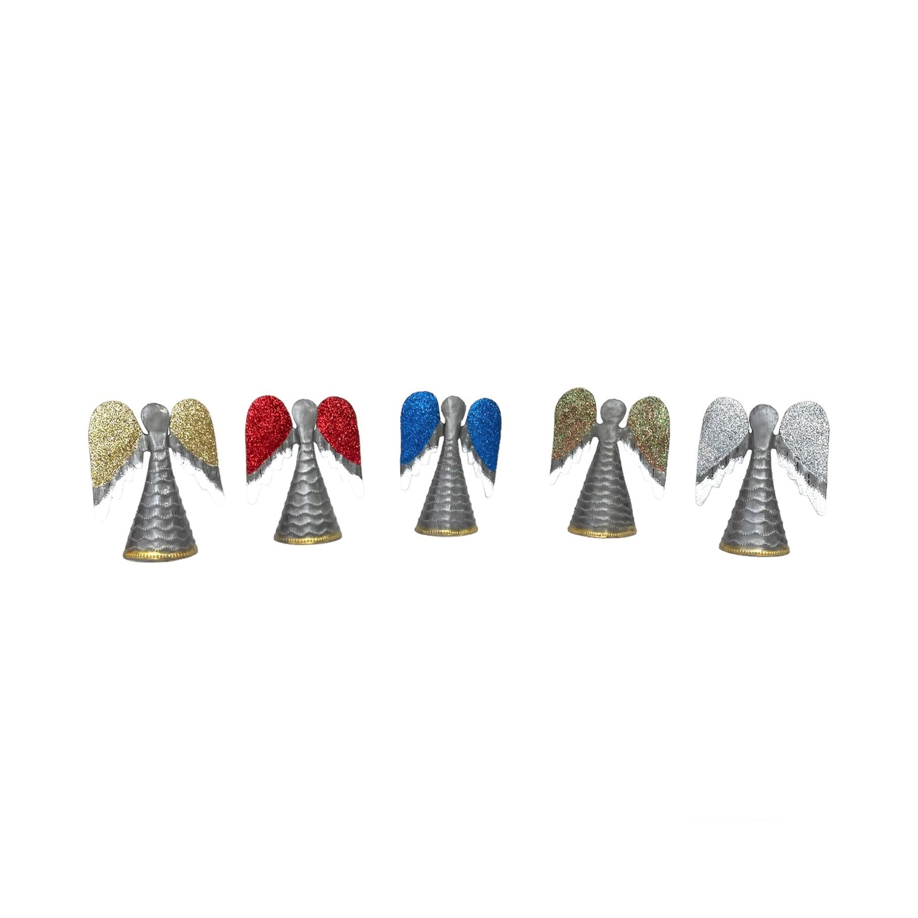Set of 5 Standing Glitter Angel