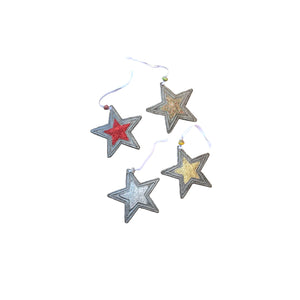 Cireus Set of 4 Glitter Star
