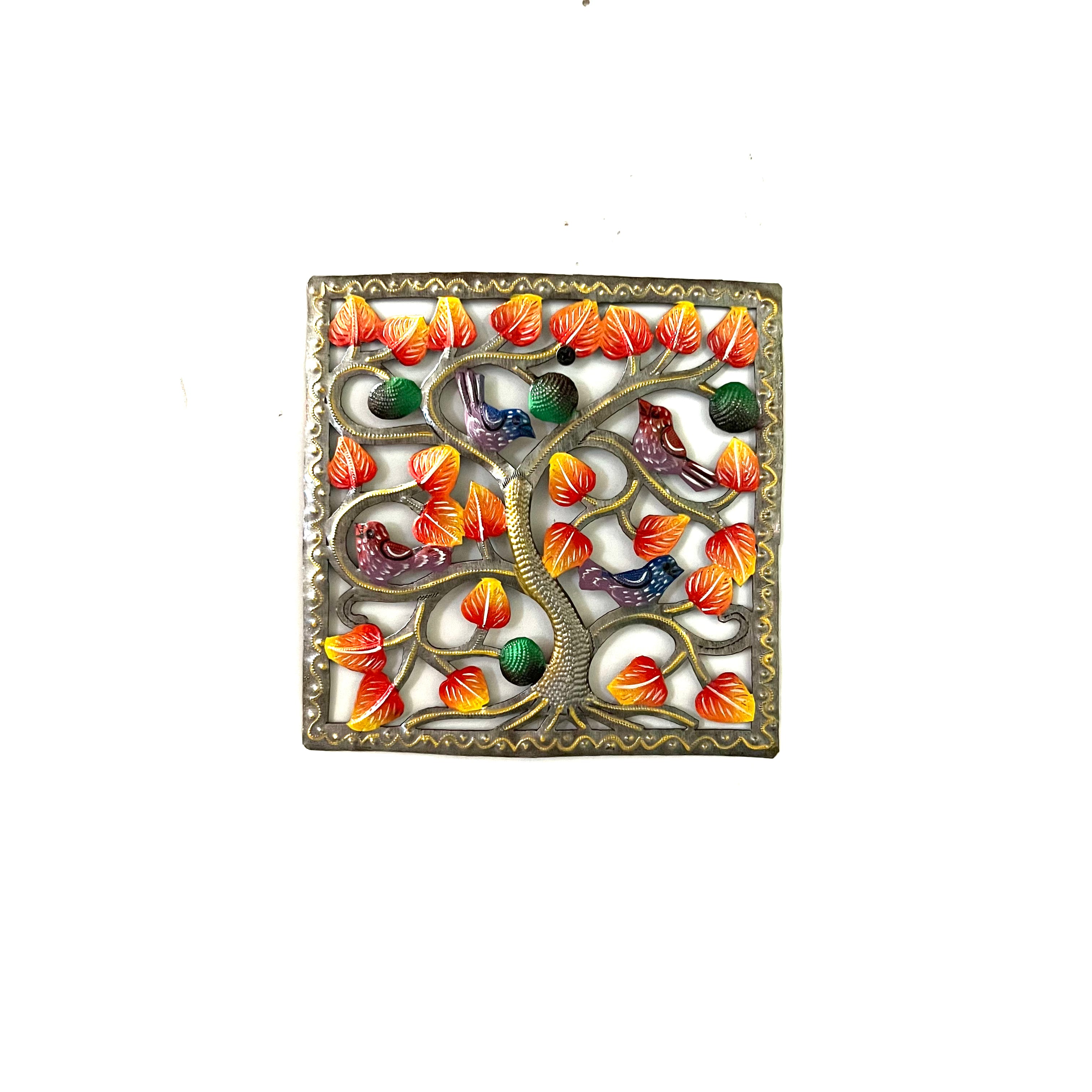 Little Birds and Fall Leaves Square