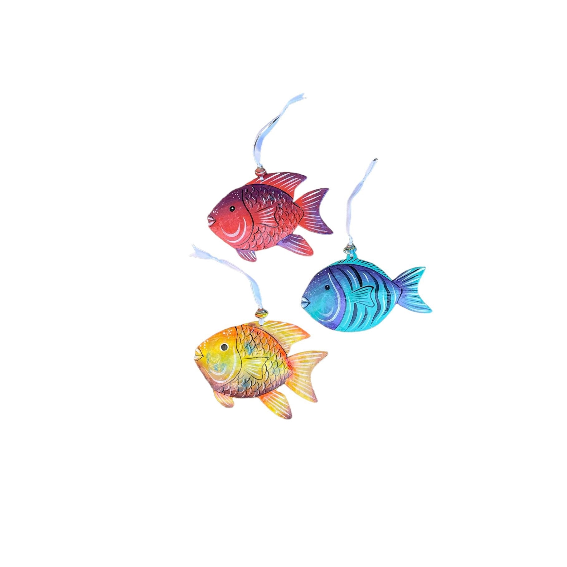 Set Of 3 Colorful Fish