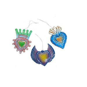Set Of 3 Heart Design Ornament