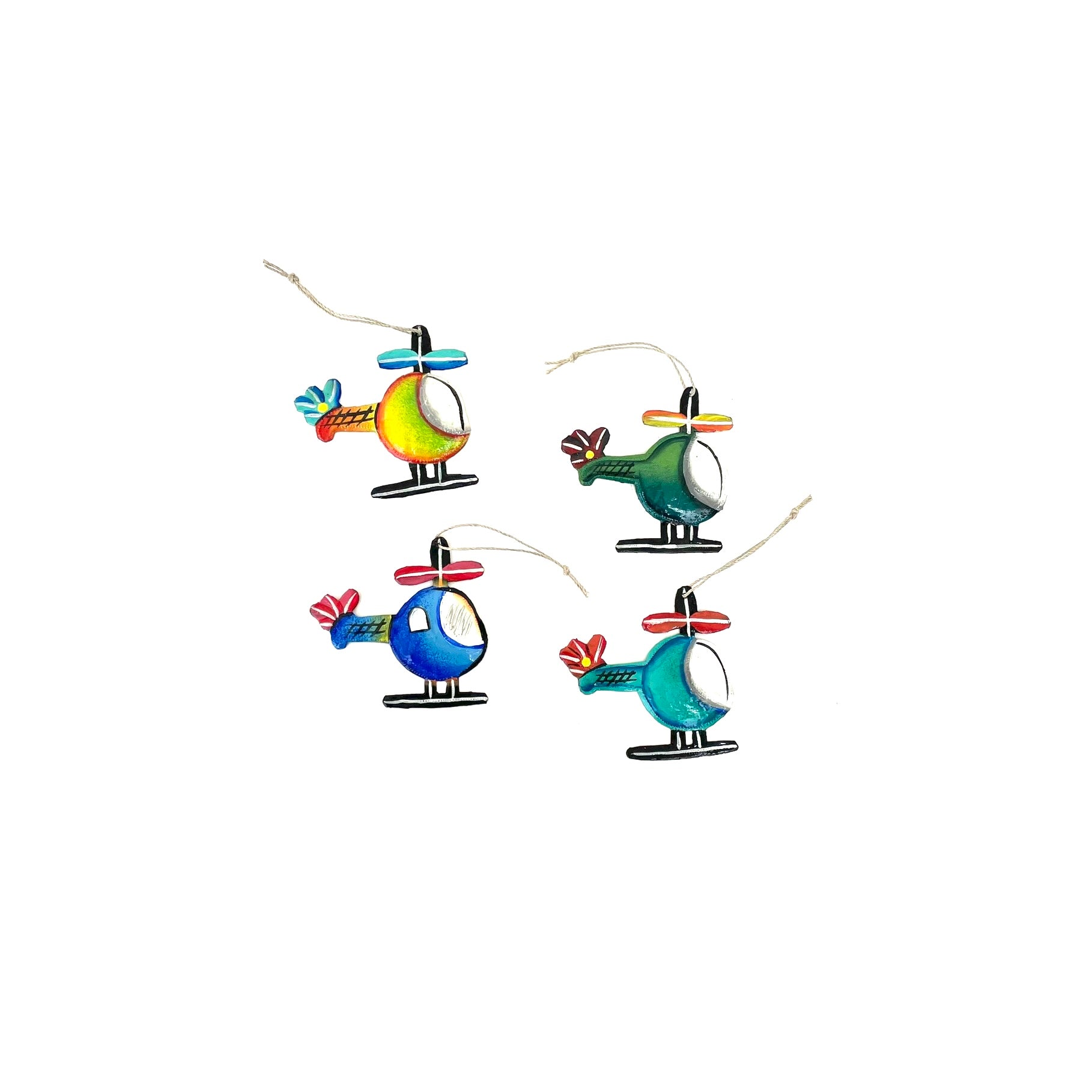 Helicopter Ornament (Set of 4)