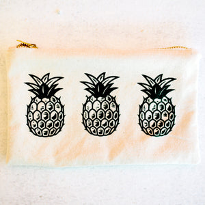 Pineapple Print Antique Zipper Pouch