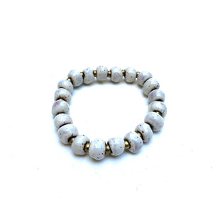 Simple Ceramic Bracelet- Speckled