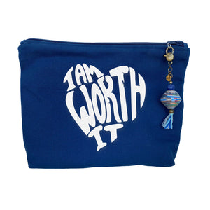 "I Am Worth It" - Canvas Zipper Bag