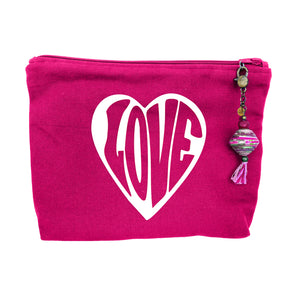 "Love" - Canvas Zipper Bag
