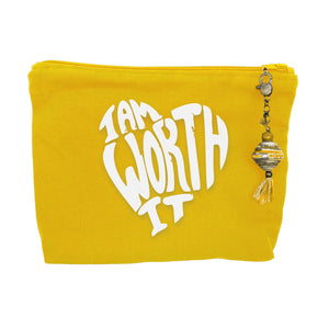 "I Am Worth It" - Canvas Zipper Bag