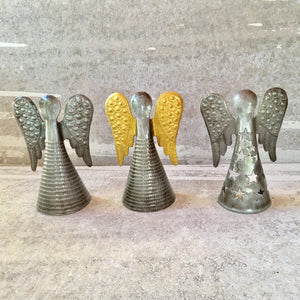 Set of 3 Standing Angels with Gold