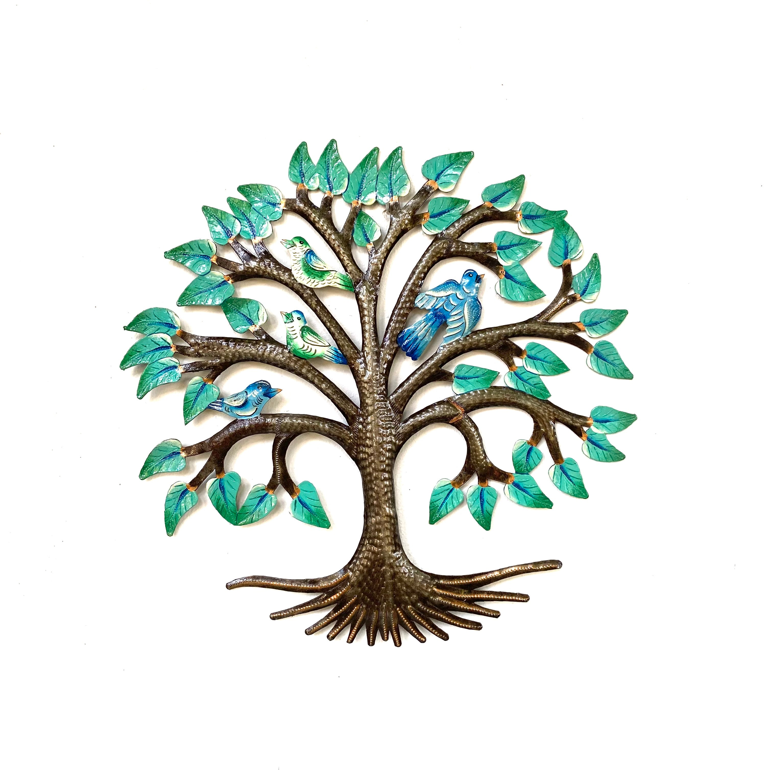 Turquoise Tree with Birds