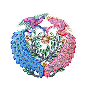 Dyvenson- Two Colorful Peacock Metal Art