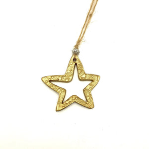 Ceramic Star Ornament- Lace Gold