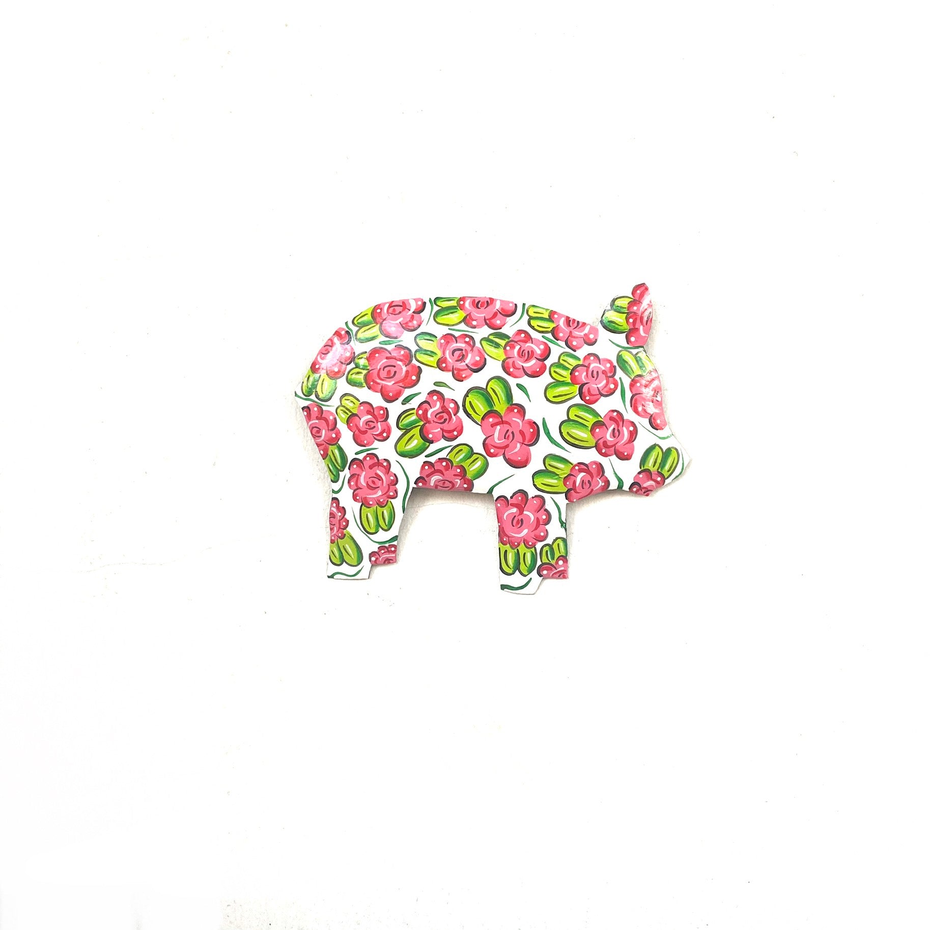 Pink Flowers Pig