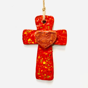 Calliope Heart Ceramic Cross