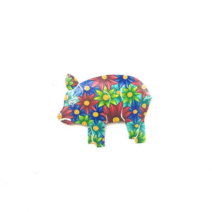 Colorful Flowers Pig
