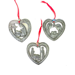Heart Nativity Ornament (Set of 3)