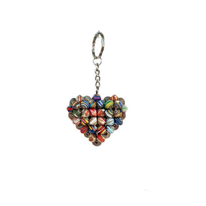 Cereal Box Bead Keychain- Heart