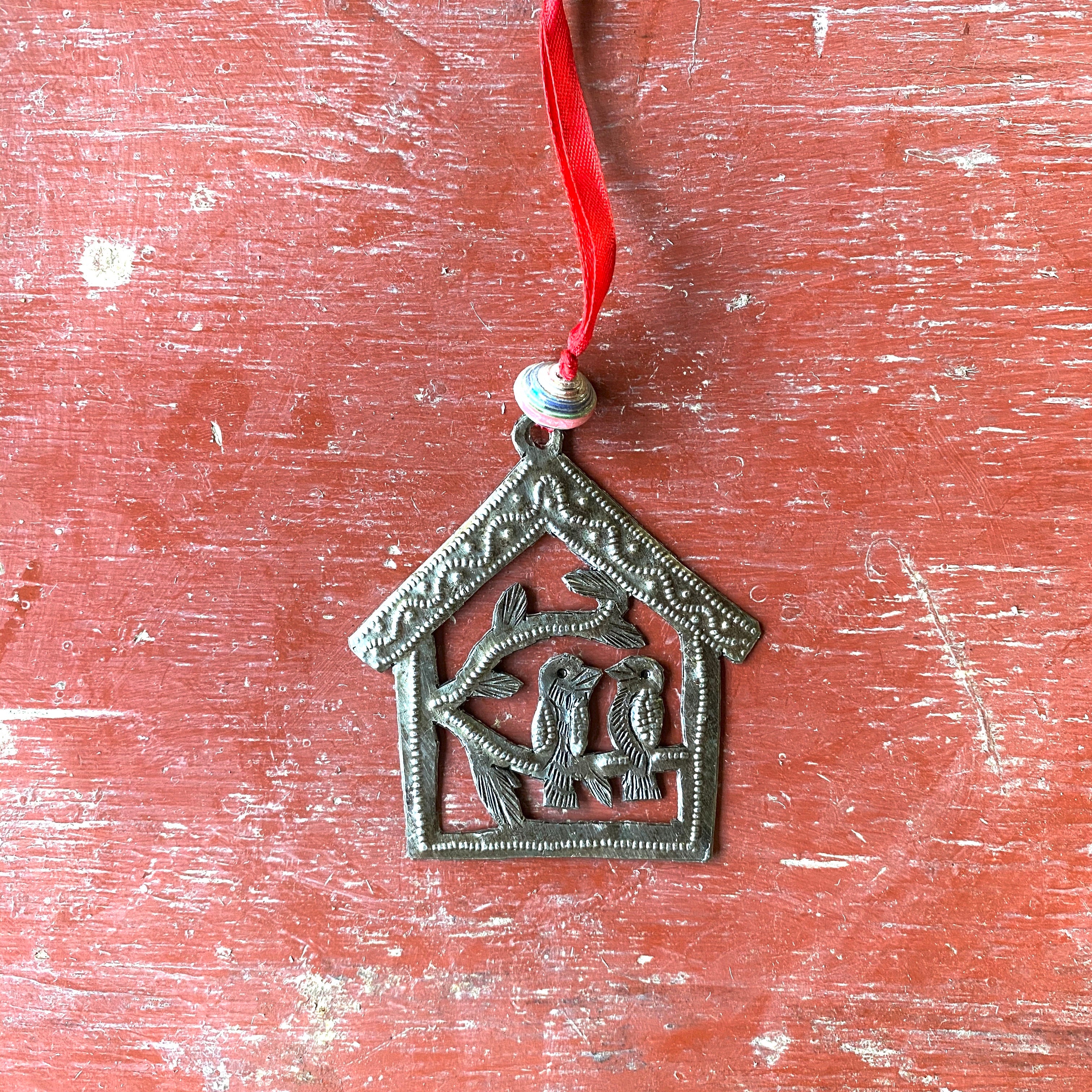 Tiny Bird in House Ornament