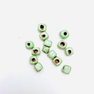 Rustic Square Mint Green Beads