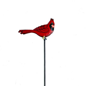 red cardinal garden stake