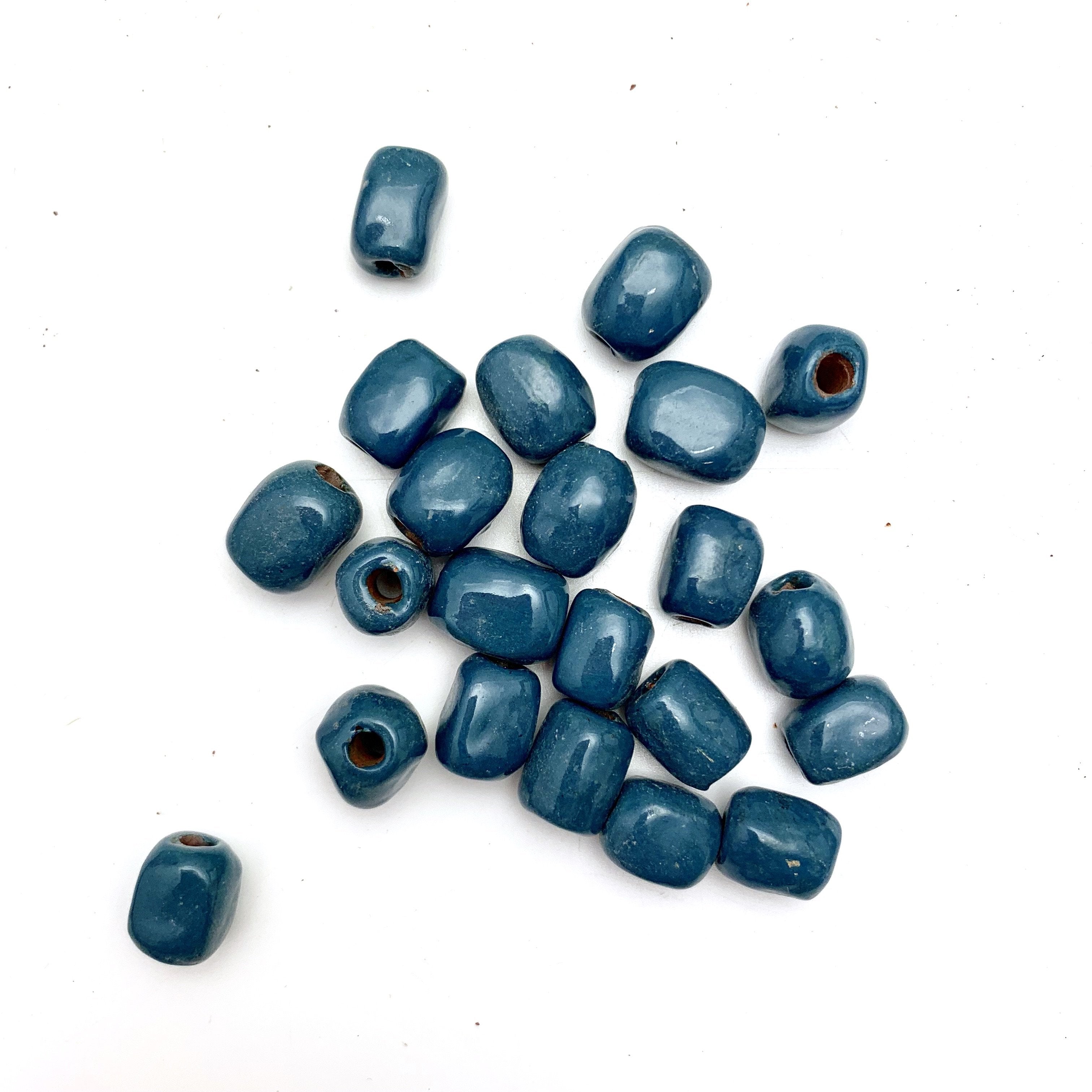 Teal Cylinder Beads