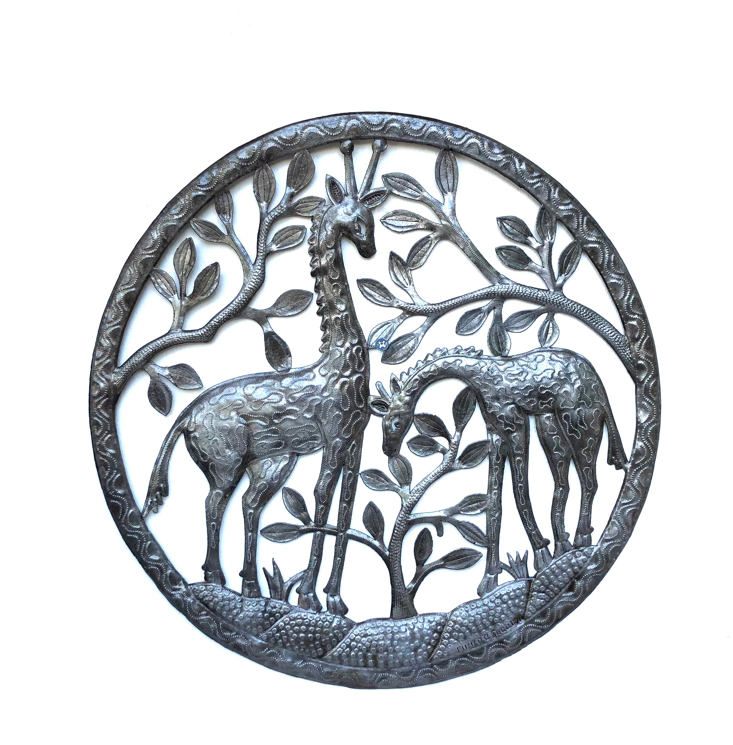 Joselyn- Two Giraffe Metal Art